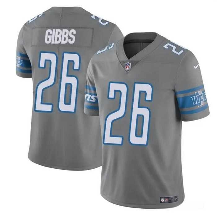 Men & Women & Youth Detroit Lions #26 Jahmyr Gibbs Gray Vapor Untouchable Limited Jersey->detroit lions->NFL Jersey